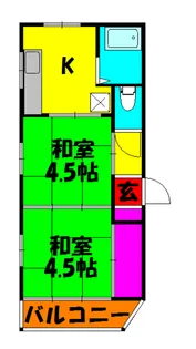 北町第6ホワイトハウス【202号室】の間取り