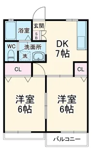 メゾン・リヴィエールA棟【2階】の間取り