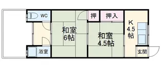 桂ノ宮荘【2号室】の間取り