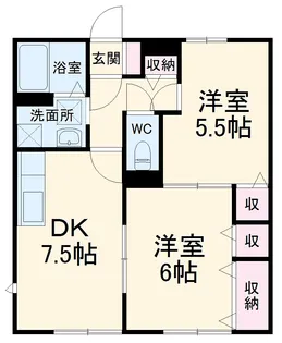 コンフォート狭山台Ⅱ【202号室】の間取り