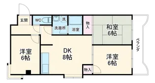 キャッスル ササイ【105号室】の間取り