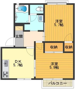 グリーンフレグランスS&S【2階】の間取り