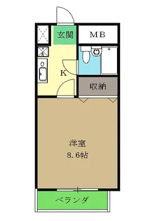 グリーンウッド【206号室】の間取り