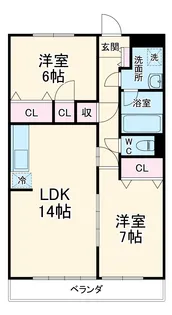 トップス石川【102号室】の間取り