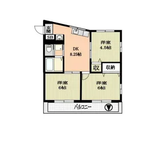 グリーンハイツ【303号室】の間取り