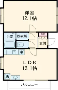 国立E−26番館【B101号室】の間取り
