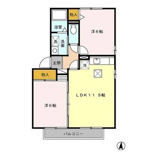パルスⅡ【101号室】の間取り