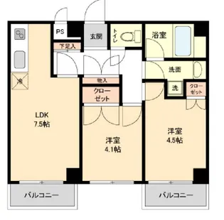 イーストビー国立 【4階】の間取り