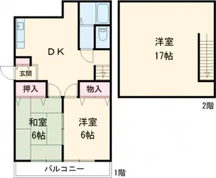 メジロハウス【202号室】の間取り