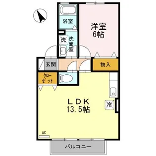 オランジュリー山本【102号室】の間取り