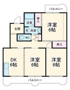 グランヴェール伏見Ⅰ【3階】の間取り