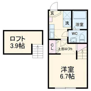 シティハイツ旭町【102号室】の間取り