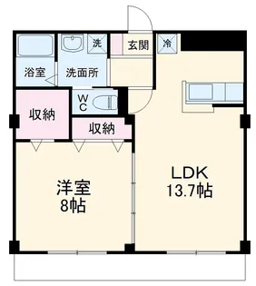 サンパティーク溝の口【1階】の間取り
