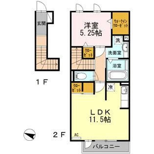 ボヌールH&E【2階】の間取り