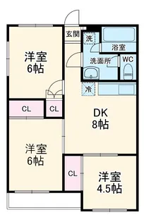 宿河原マンション【3階】の間取り