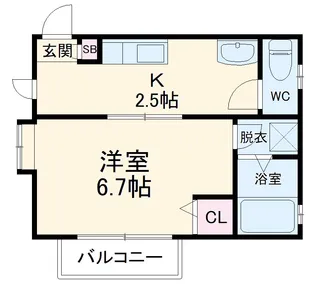 カーサ・ビアンコ【1階】の間取り