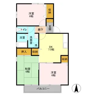 農住メゾンジュネス B【102号室】の間取り