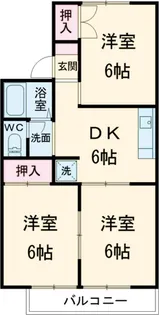 カネヤマハイツⅡ【202号室】の間取り