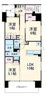 イニシア所沢【802号室】の間取り