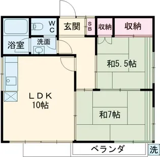 安達ハイツ【2号室】の間取り