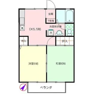 サンハイツ井田B【1階】の間取り