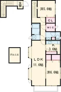 グレースF【201号室】の間取り