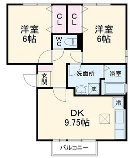 サンフルさがみ野B棟【2階】の間取り