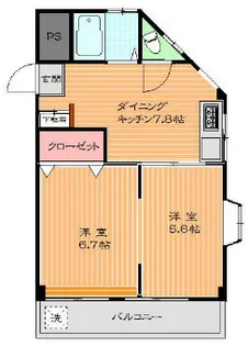 秋山ハイツ【302号室】の間取り