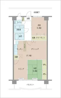 ティアール小相木【402号室】の間取り