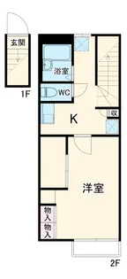 レオパレスウィステリア【205号室】の間取り