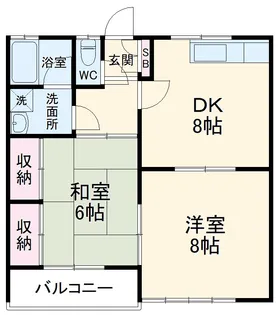 グリンゲイブルス【202号室】の間取り
