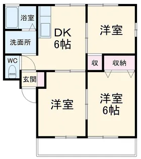 クイーンハイツE【102号室】の間取り