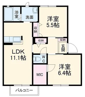 ヴィクトワールⅡA【2階】の間取り