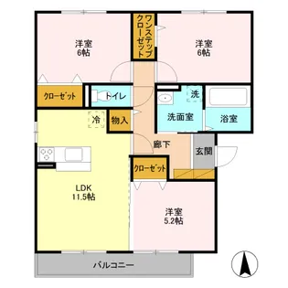 カーサ グランデ【3階】の間取り