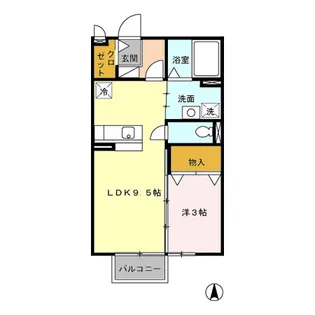 エクレール・シャンブル【2階】の間取り
