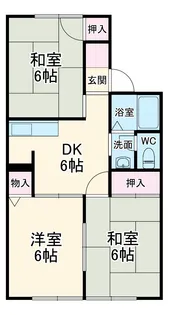ハイツしずかB【2階】の間取り