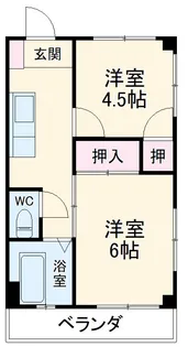 第1岸マンション【2階】の間取り