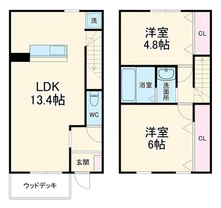 リュミエール下津【101号室】の間取り
