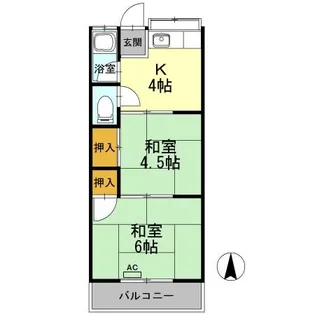 第二コーポ犬飼【2階】の間取り