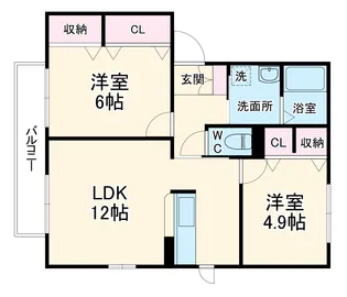 シャーメゾン・ヴェルデ B棟【2階】の間取り