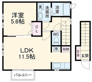 フローリッシュ日吉【202号室】の間取り