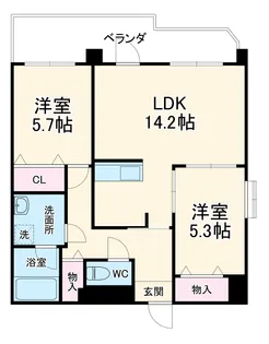 サンフィオーレ中郷【401号室】の間取り