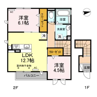 アンビシャス スギモトⅡ【2階】の間取り