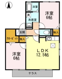 ハイカムール森 B【1階】の間取り