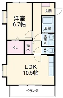 桜ヶ丘LUCKHILL【101号室】の間取り
