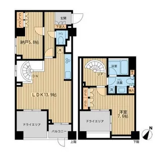 レジデンス三宿【1階】の間取り