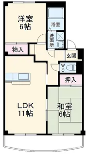 シルクヴェールフジ A棟【102号室】の間取り
