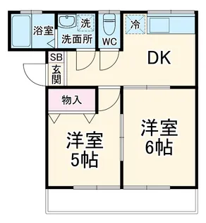 コリンヌ白幡【B-102号室】の間取り