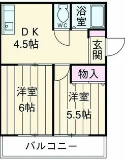 コリンヌ白幡【B-202号室】の間取り