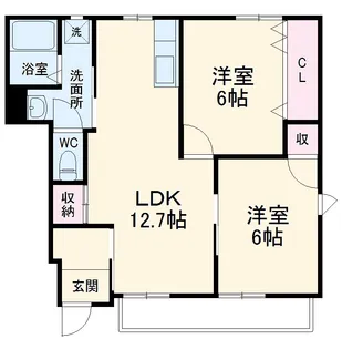 ミラノヴィレッジB【101号室】の間取り